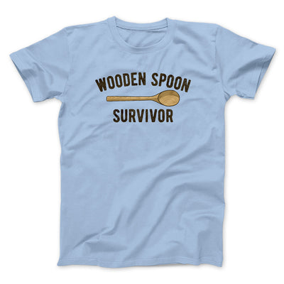 Wooden Spoon Survivor Men/Unisex T-Shirt Light Blue | Funny Shirt from Famous In Real Life