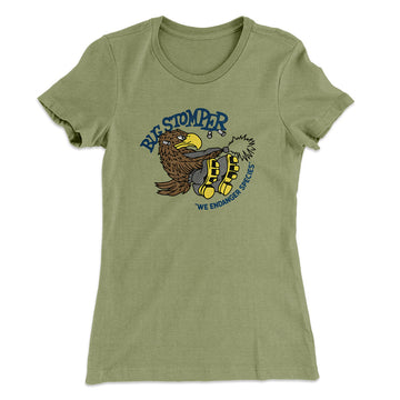 Bug Stomper Women's T-Shirt Light Olive | Funny Shirt from Famous In Real Life