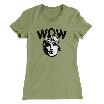 Wow Women's T-Shirt Light Olive | Funny Shirt from Famous In Real Life