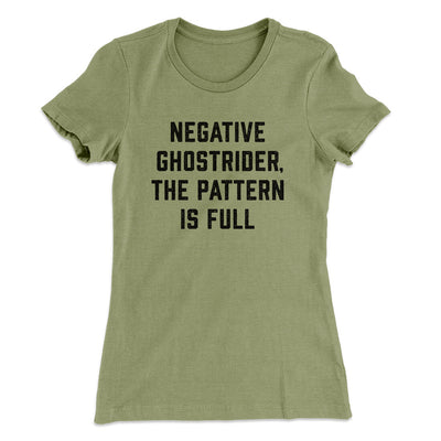 Negative Ghostrider The Pattern Is Full Women's T-Shirt Light Olive | Funny Shirt from Famous In Real Life