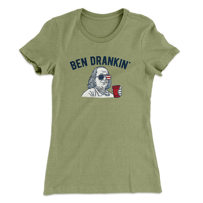 Ben Drankin Women's T-Shirt Light Olive | Funny Shirt from Famous In Real Life