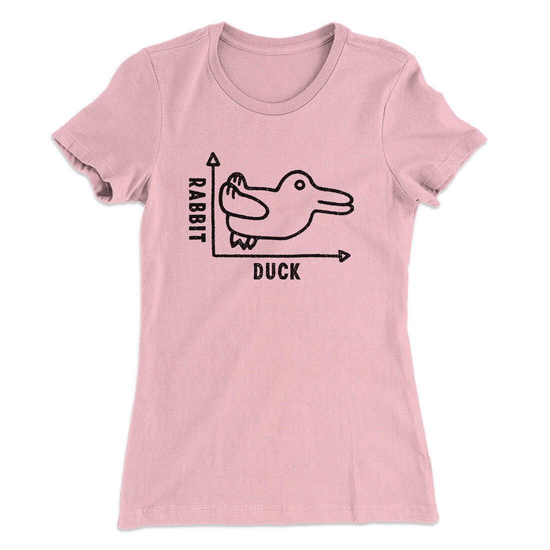 Rabbit Duck Graph Women's T-Shirt Light Pink | Funny Shirt from Famous In Real Life