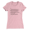 Letter To Sam Women's T-Shirt Light Pink | Funny Shirt from Famous In Real Life