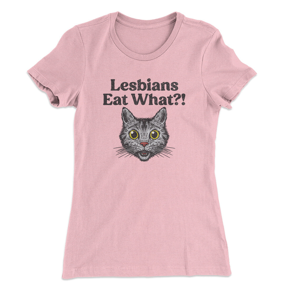 Lesbians Eat What? Women's T-Shirt Light Pink | Funny Shirt from Famous In Real Life