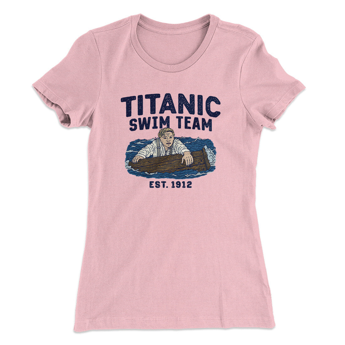 Titanic Swim Team Women's T-Shirt Light Pink | Funny Shirt from Famous In Real Life