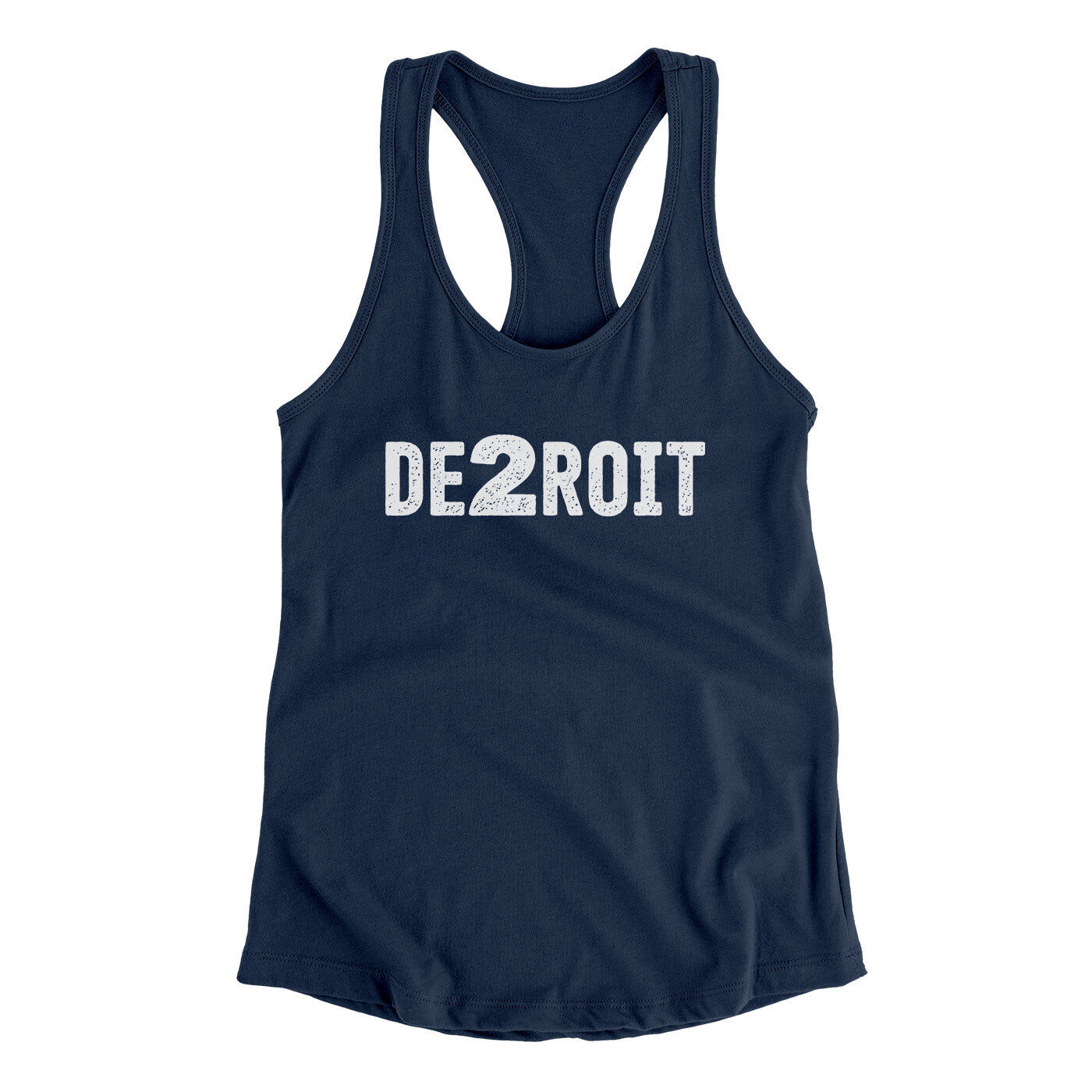 De2Roit Women's Racerback Tank Midnight Navy | Funny Shirt from Famous In Real Life