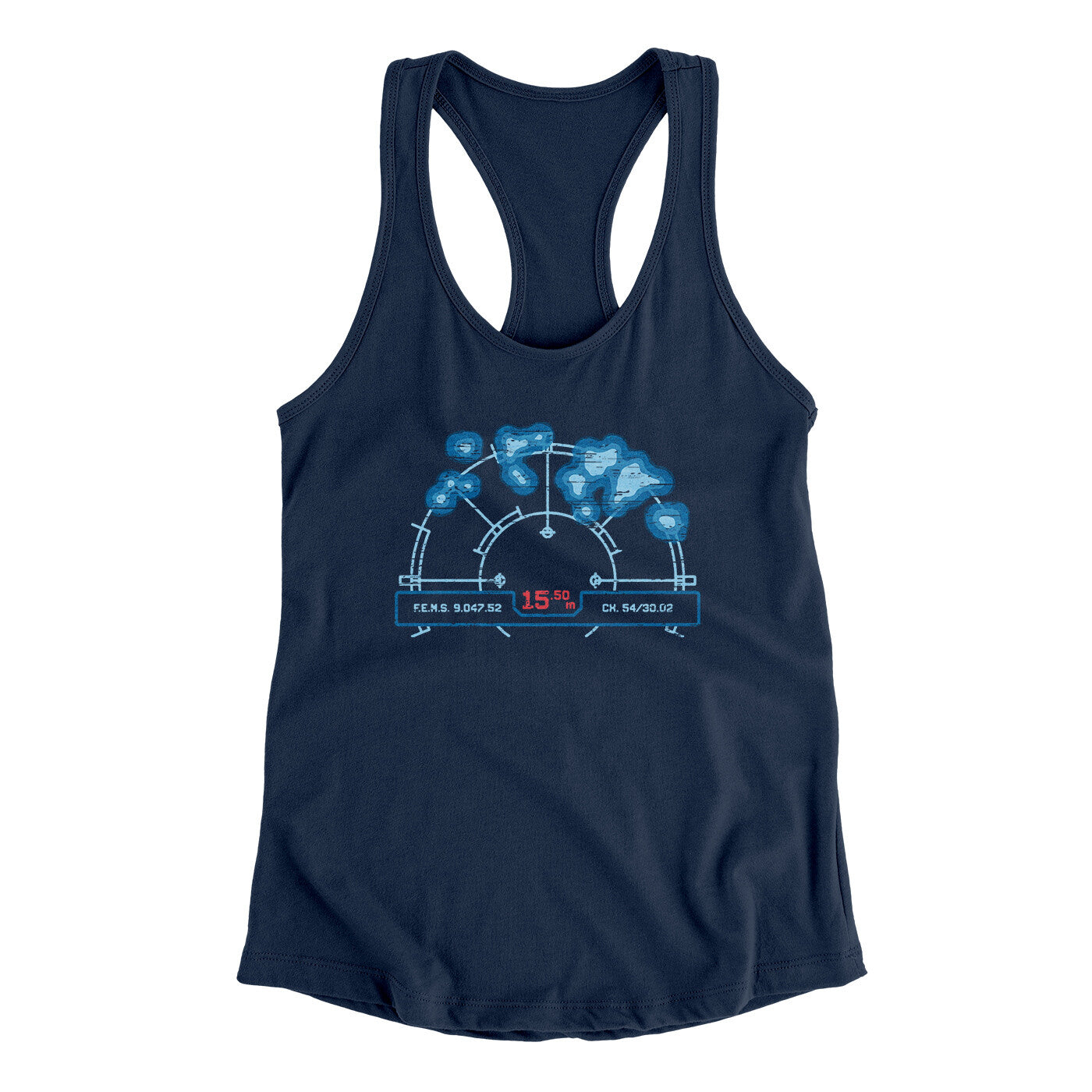 Motion Tracker Women's Racerback Tank Midnight Navy | Funny Shirt from Famous In Real Life