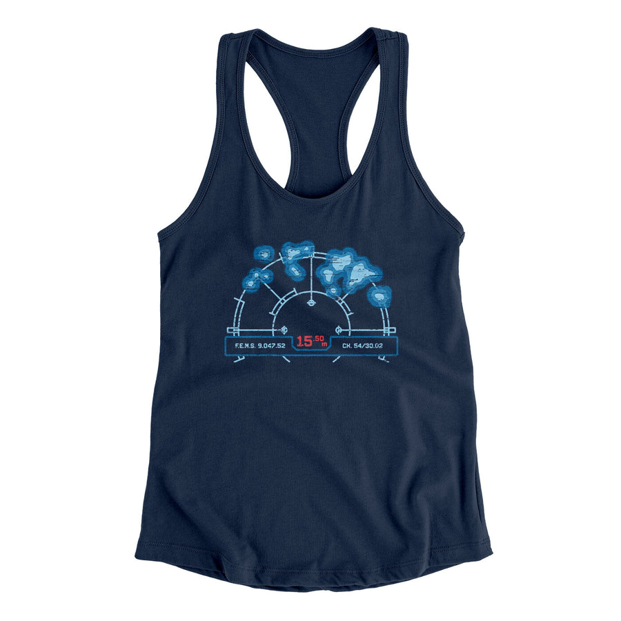 Motion Tracker Women's Racerback Tank Midnight Navy | Funny Shirt from Famous In Real Life