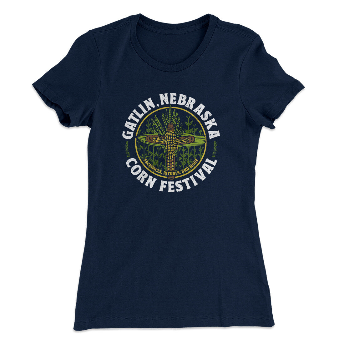 Gatlin Nebraska Corn Festival Women's T-Shirt Midnight Navy | Funny Shirt from Famous In Real Life