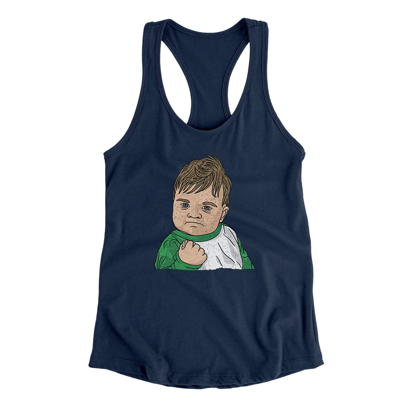 Success Kid Meme Funny Women's Racerback Tank | Funny Shirt from Famous In Real Life