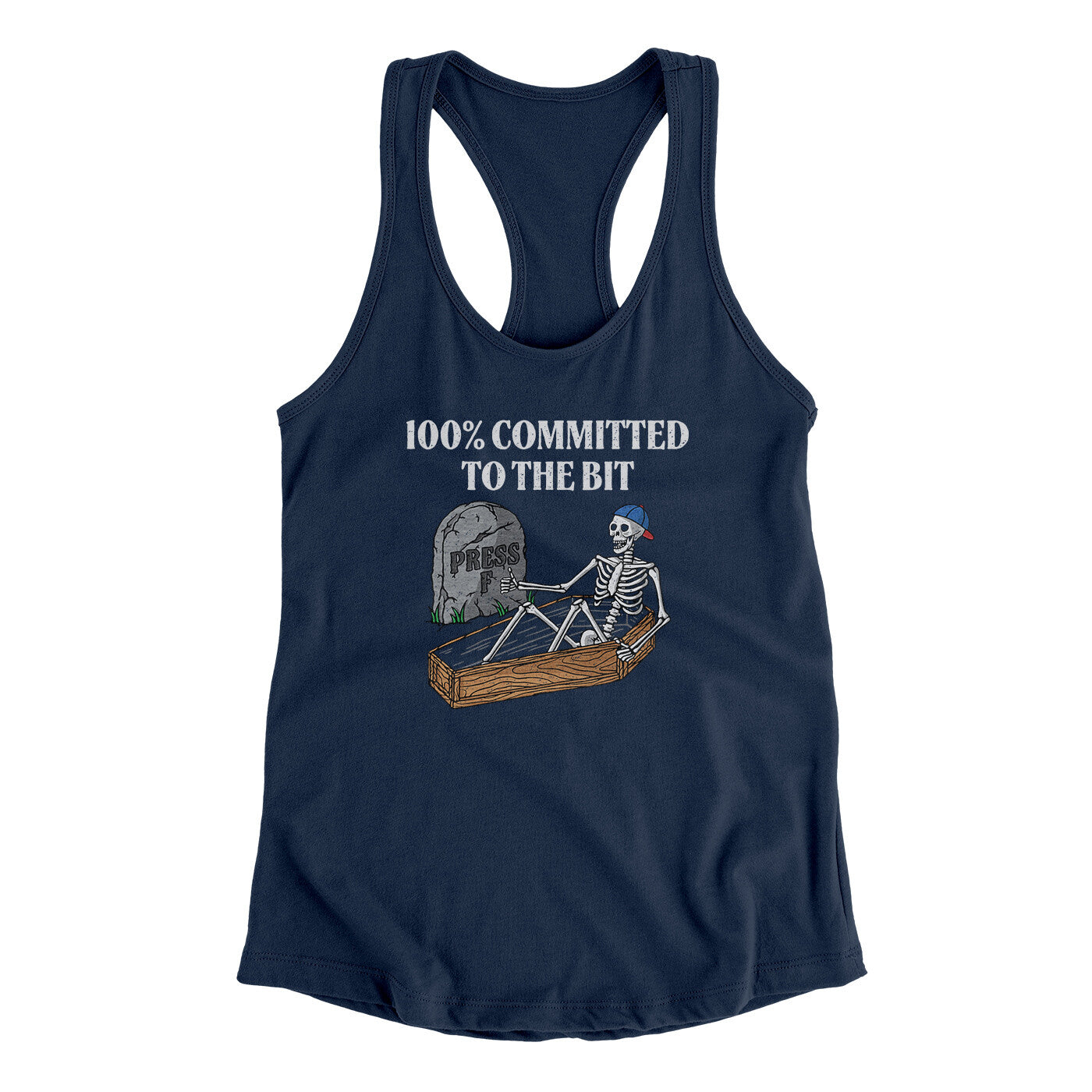 100 Percent Committed To The Bit Women's Racerback Tank | Funny Shirt from Famous In Real Life