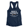 Buck’s Hatchets Women's Racerback Tank Midnight Navy | Funny Shirt from Famous In Real Life