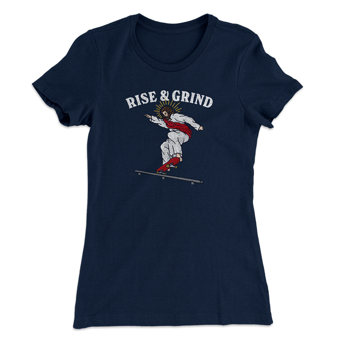 Rise And Grind Women's T-Shirt Midnight Navy | Funny Shirt from Famous In Real Life