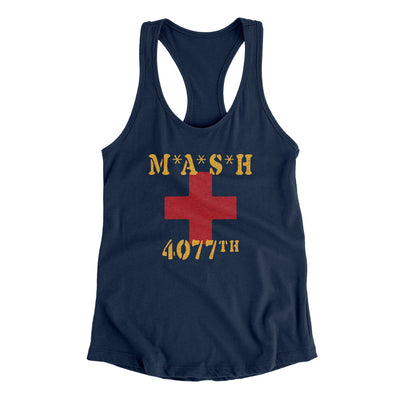 Mash 4077Th Women's Racerback Tank Midnight Navy | Funny Shirt from Famous In Real Life