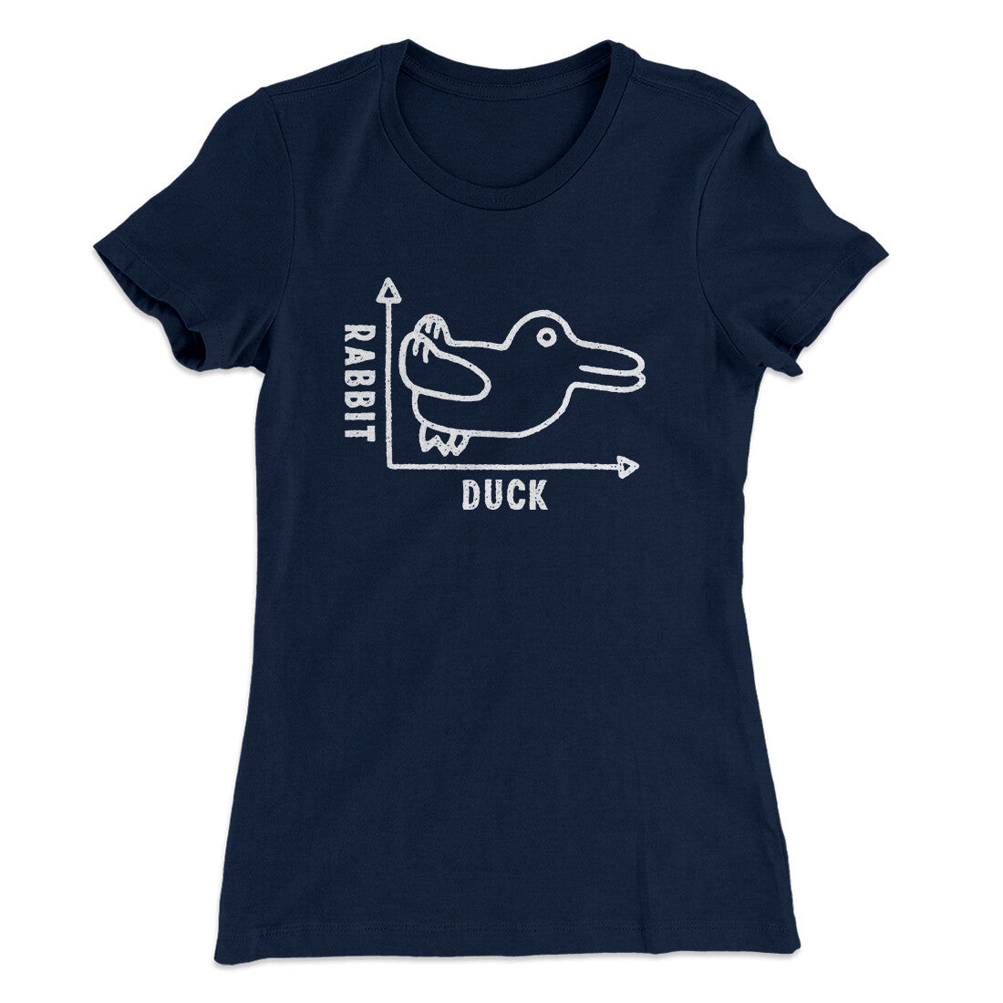 Rabbit Duck Graph Women's T-Shirt Midnight Navy | Funny Shirt from Famous In Real Life