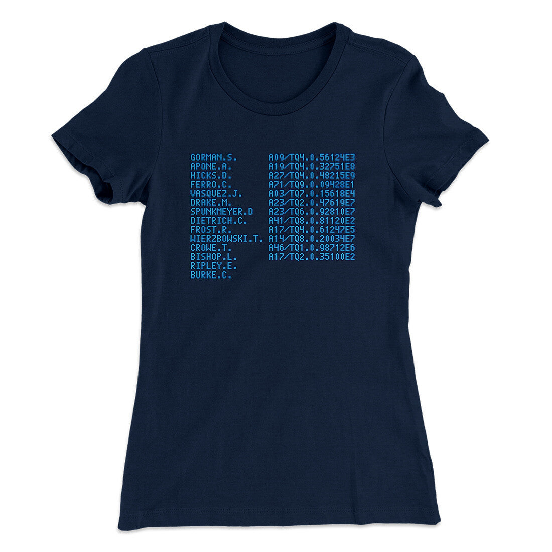 Uss Sulaco Crew List Women's T-Shirt Midnight Navy | Funny Shirt from Famous In Real Life