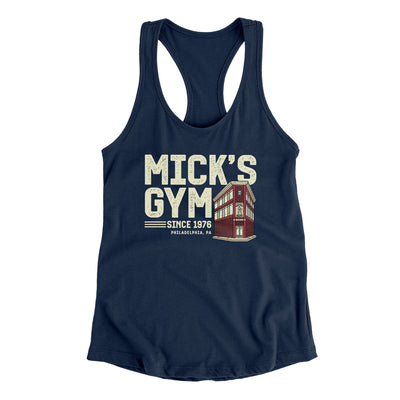 Mick's Gym Women's Racerback Tank Midnight Navy | Funny Shirt from Famous In Real Life