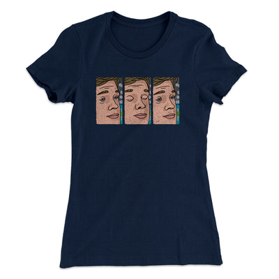 Blinking Guy Meme Funny Women's T-Shirt Midnight Navy | Funny Shirt from Famous In Real Life