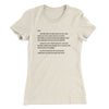 Letter To Sam Women's T-Shirt Natural | Funny Shirt from Famous In Real Life
