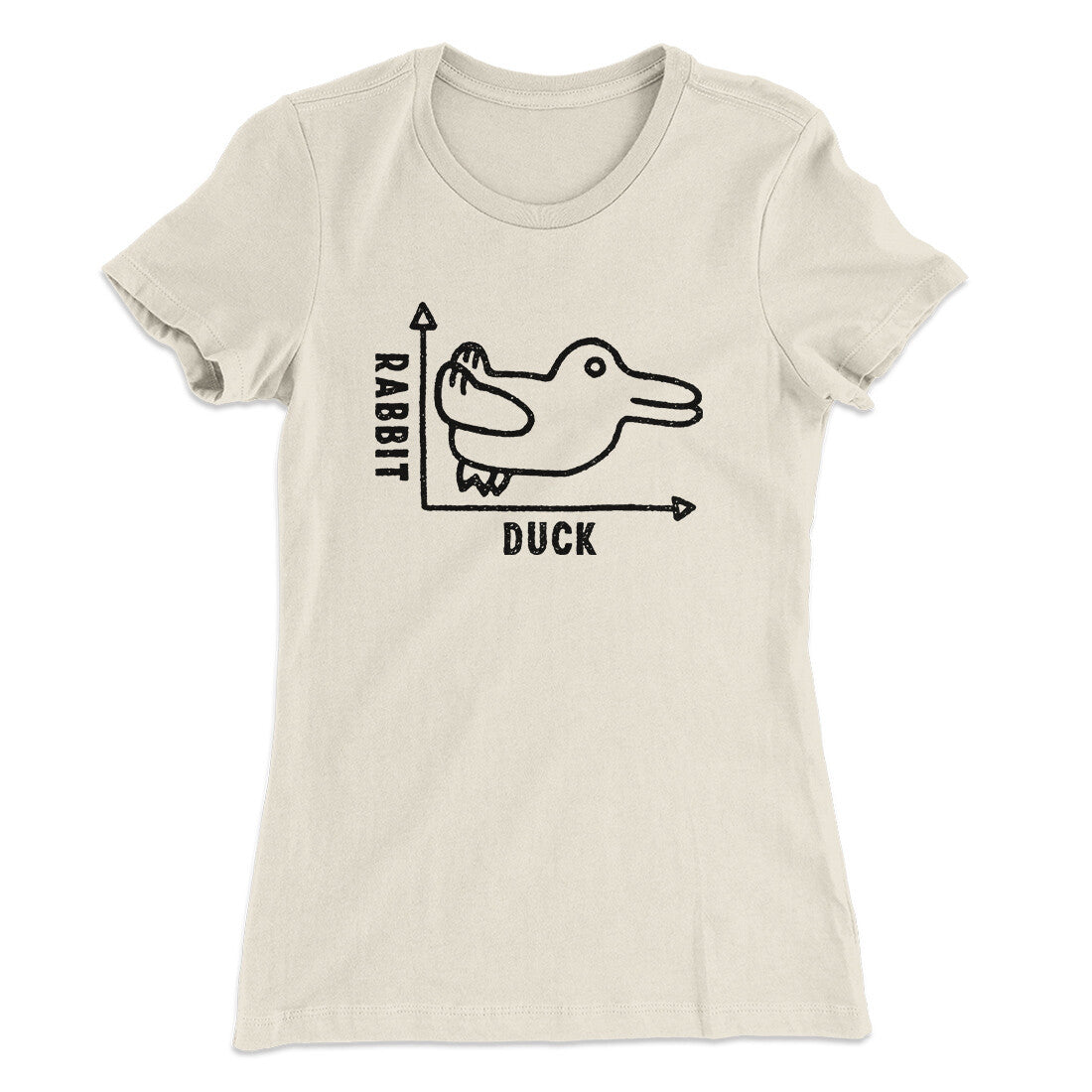 Rabbit Duck Graph Women's T-Shirt Natural | Funny Shirt from Famous In Real Life