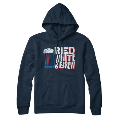 Red White And Brew Hoodie Navy Blue | Funny Shirt from Famous In Real Life