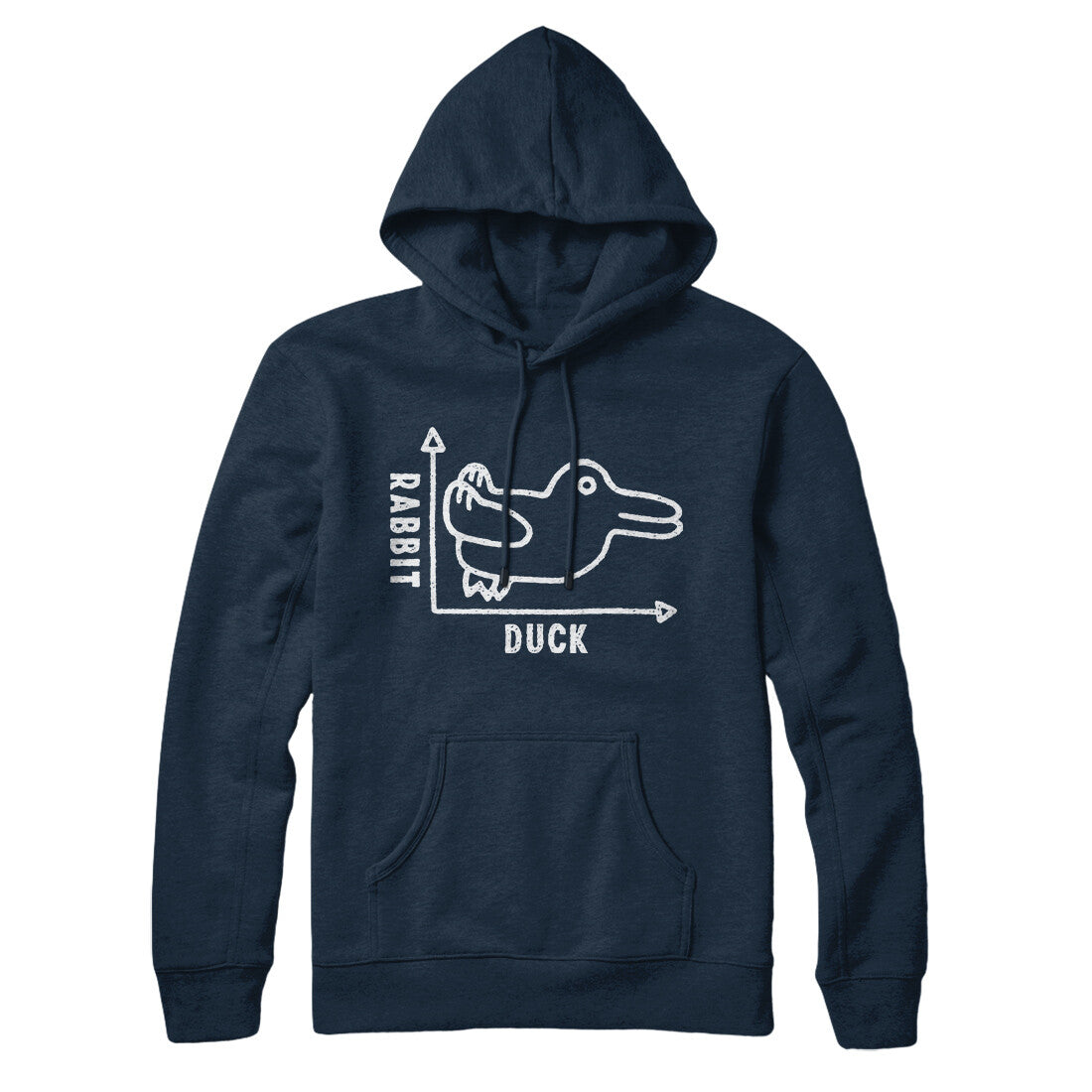 Rabbit Duck Graph Hoodie Navy Blue | Funny Shirt from Famous In Real Life