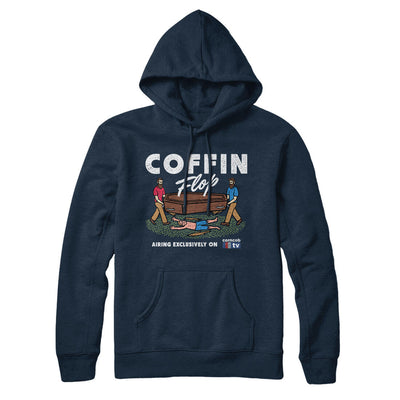 Coffin Flop Hoodie Navy Blue | Funny Shirt from Famous In Real Life