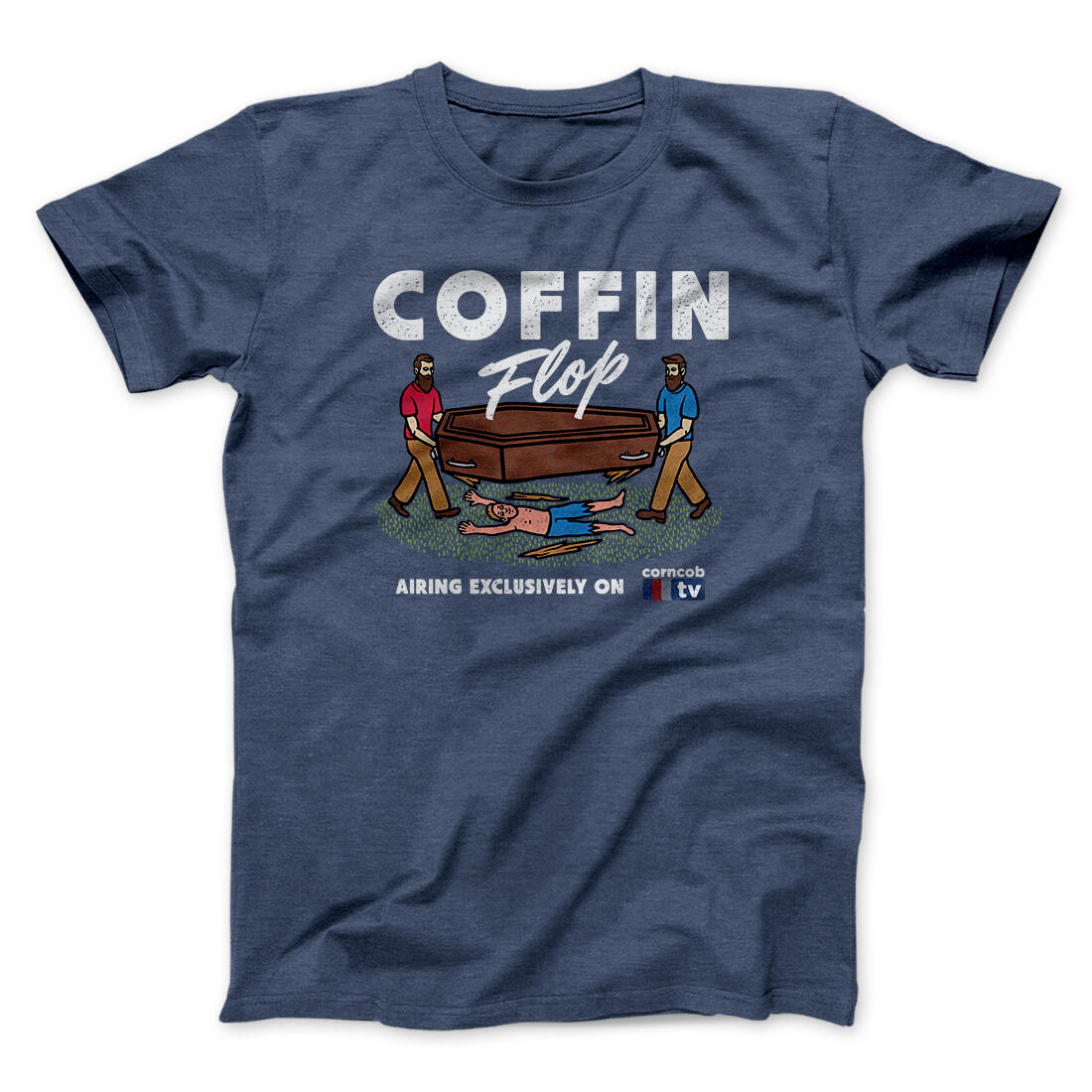 Coffin Flop Men/Unisex T-Shirt Navy Heather | Funny Shirt from Famous In Real Life