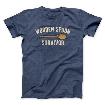 Wooden Spoon Survivor Men/Unisex T-Shirt Navy Heather | Funny Shirt from Famous In Real Life