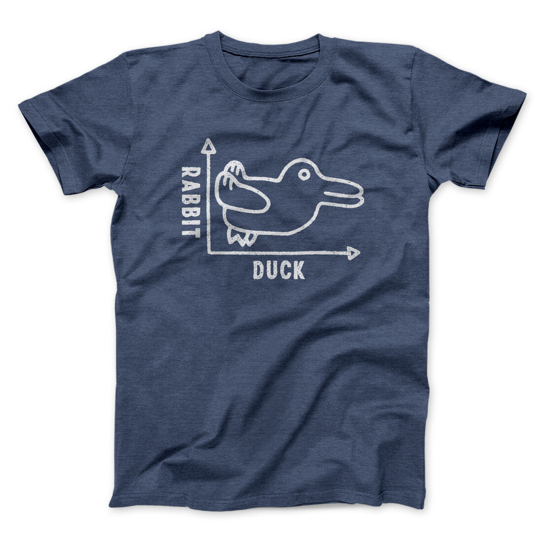 Rabbit Duck Graph Men/Unisex T-Shirt Navy Heather | Funny Shirt from Famous In Real Life