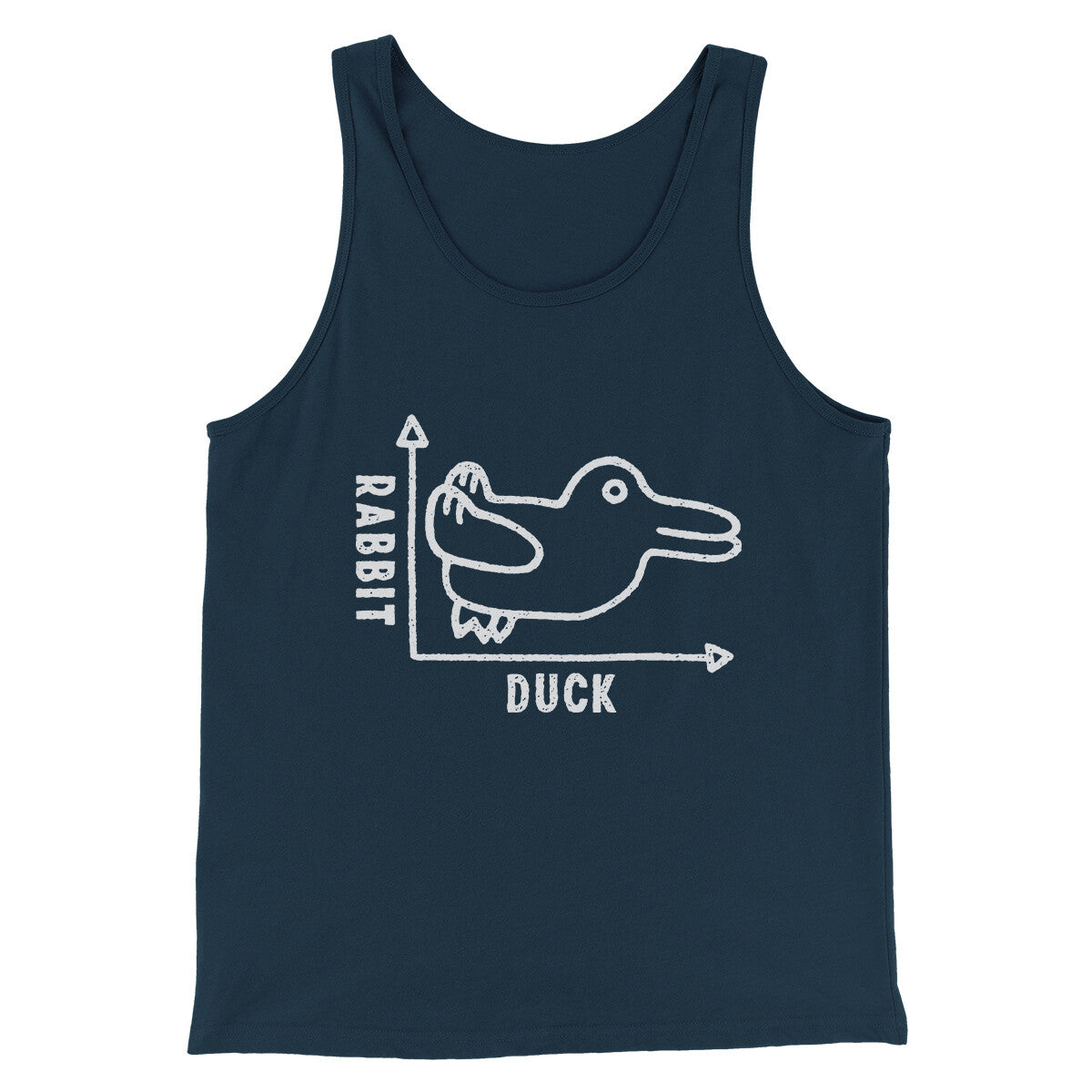 Rabbit Duck Graph Men/Unisex Tank Top Navy | Funny Shirt from Famous In Real Life
