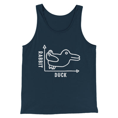 Rabbit Duck Graph Men/Unisex Tank Top Navy | Funny Shirt from Famous In Real Life
