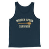 Wooden Spoon Survivor Men/Unisex Tank Top Navy | Funny Shirt from Famous In Real Life