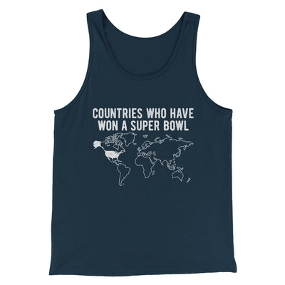Countries Who Have Won A Super Bowl Men/Unisex Tank Top Navy | Funny Shirt from Famous In Real Life