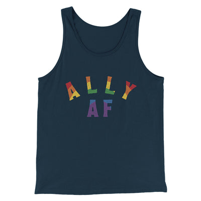 Ally Af Men/Unisex Tank Top Navy | Funny Shirt from Famous In Real Life