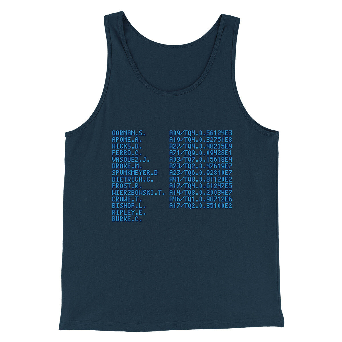 Uss Sulaco Crew List Men/Unisex Tank Top Navy | Funny Shirt from Famous In Real Life