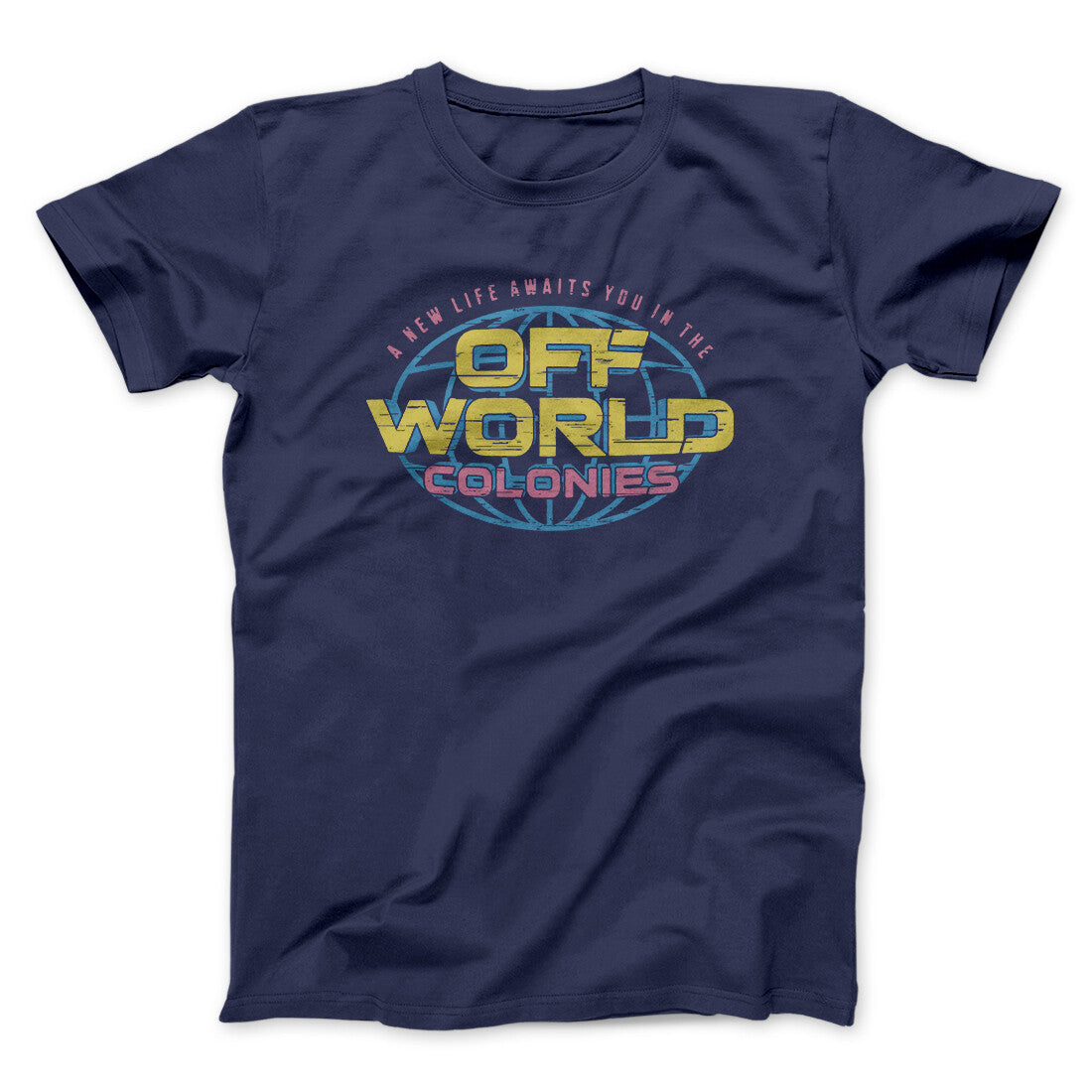Off World Colonies Men/Unisex T-Shirt Navy | Funny Shirt from Famous In Real Life