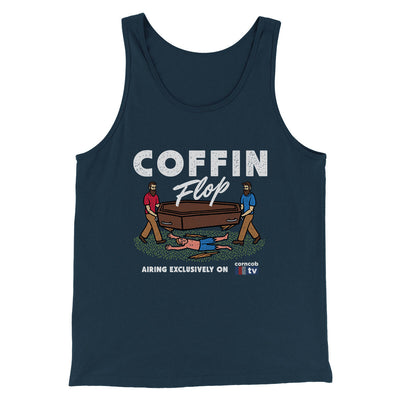 Coffin Flop Men/Unisex Tank Top Navy | Funny Shirt from Famous In Real Life