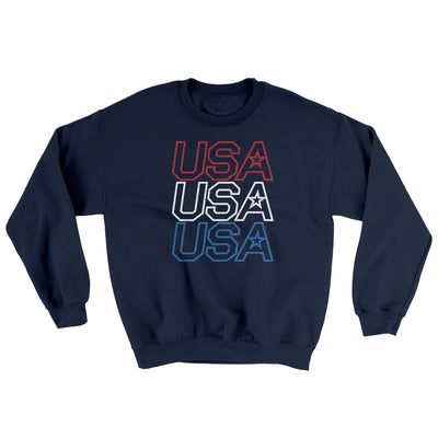 Usa Usa Usa Ugly Sweater Navy | Funny Shirt from Famous In Real Life