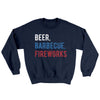 Beer, Barbecue, Fireworks Ugly Sweater Navy | Funny Shirt from Famous In Real Life