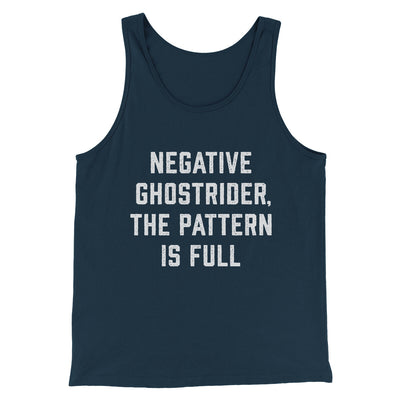 Negative Ghostrider The Pattern Is Full Funny Movie Men/Unisex Tank Top Navy | Funny Shirt from Famous In Real Life