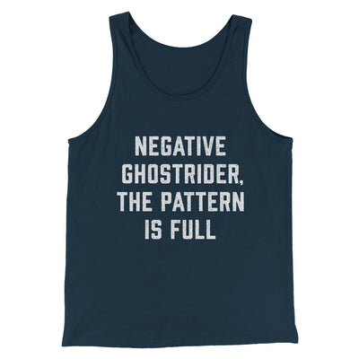 Negative Ghostrider The Pattern Is Full Men/Unisex Tank Top Navy | Funny Shirt from Famous In Real Life