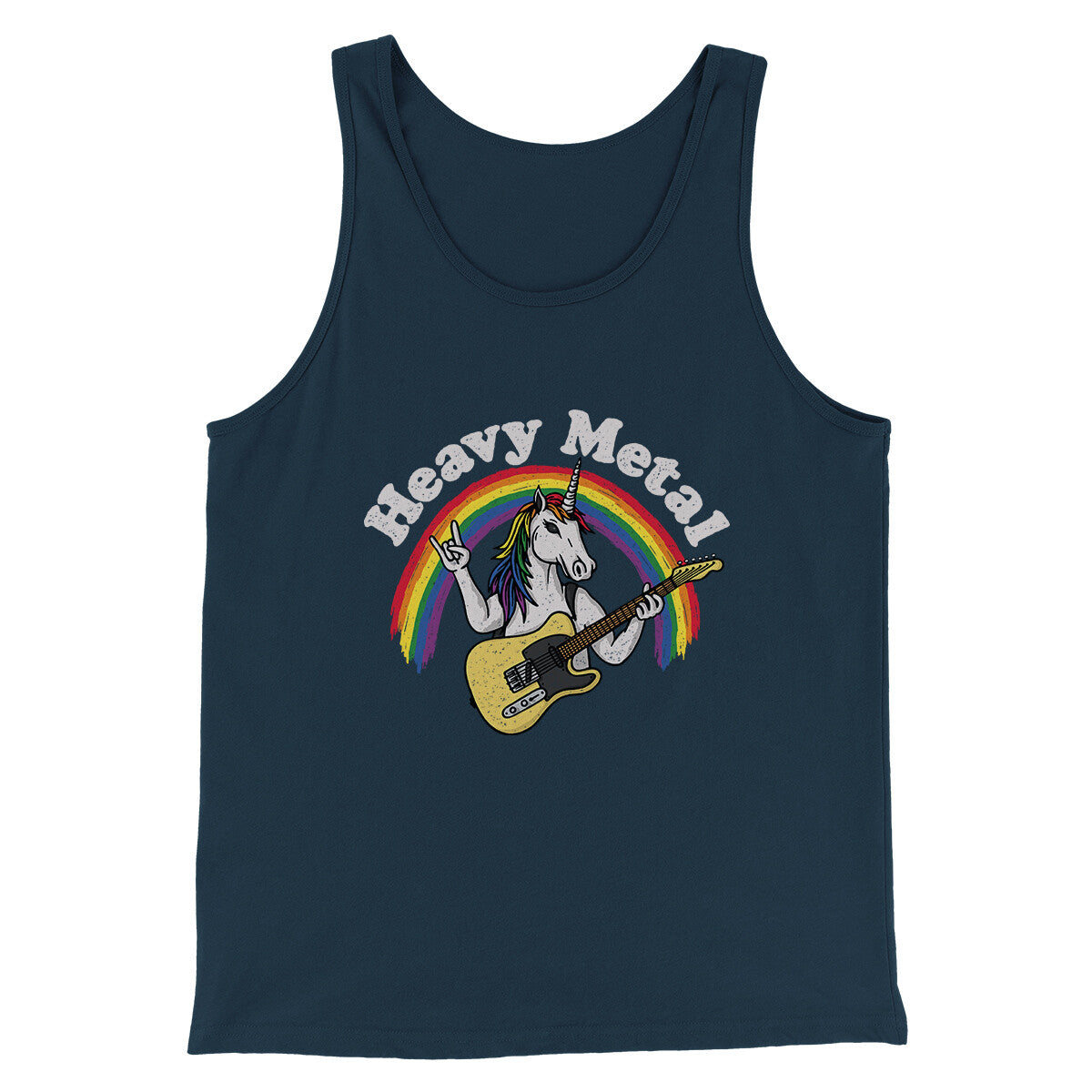 Heavy Metal Men/Unisex Tank Top Navy | Funny Shirt from Famous In Real Life