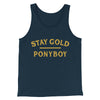 Stay Gold Ponyboy Men/Unisex Tank Top Navy | Funny Shirt from Famous In Real Life