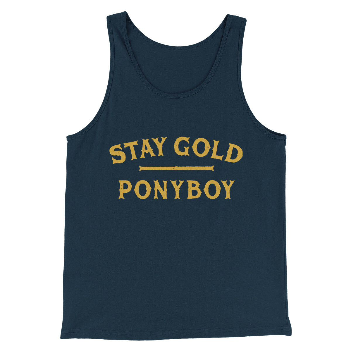 Stay Gold Ponyboy Men/Unisex Tank Top Navy | Funny Shirt from Famous In Real Life