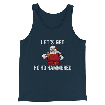 Lets Get Ho Ho Hammered Men/Unisex Tank Top Navy | Funny Shirt from Famous In Real Life