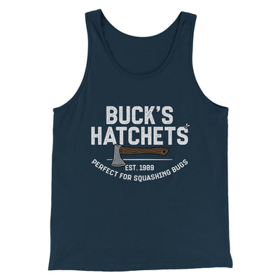 Buck’s Hatchets Men/Unisex Tank Top Navy | Funny Shirt from Famous In Real Life