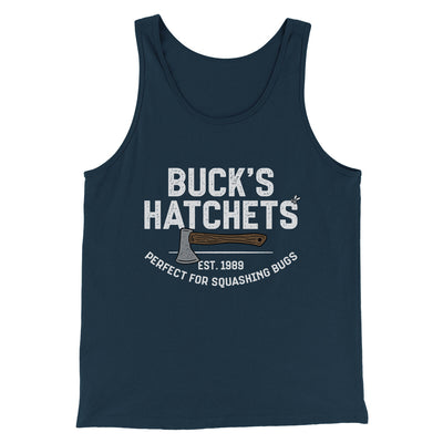 Buck’s Hatchets Men/Unisex Tank Top Navy | Funny Shirt from Famous In Real Life