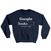 Google Boobs Trust Me Ugly Sweater Navy | Funny Shirt from Famous In Real Life