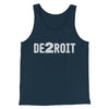 De2Roit Men/Unisex Tank Top Navy | Funny Shirt from Famous In Real Life